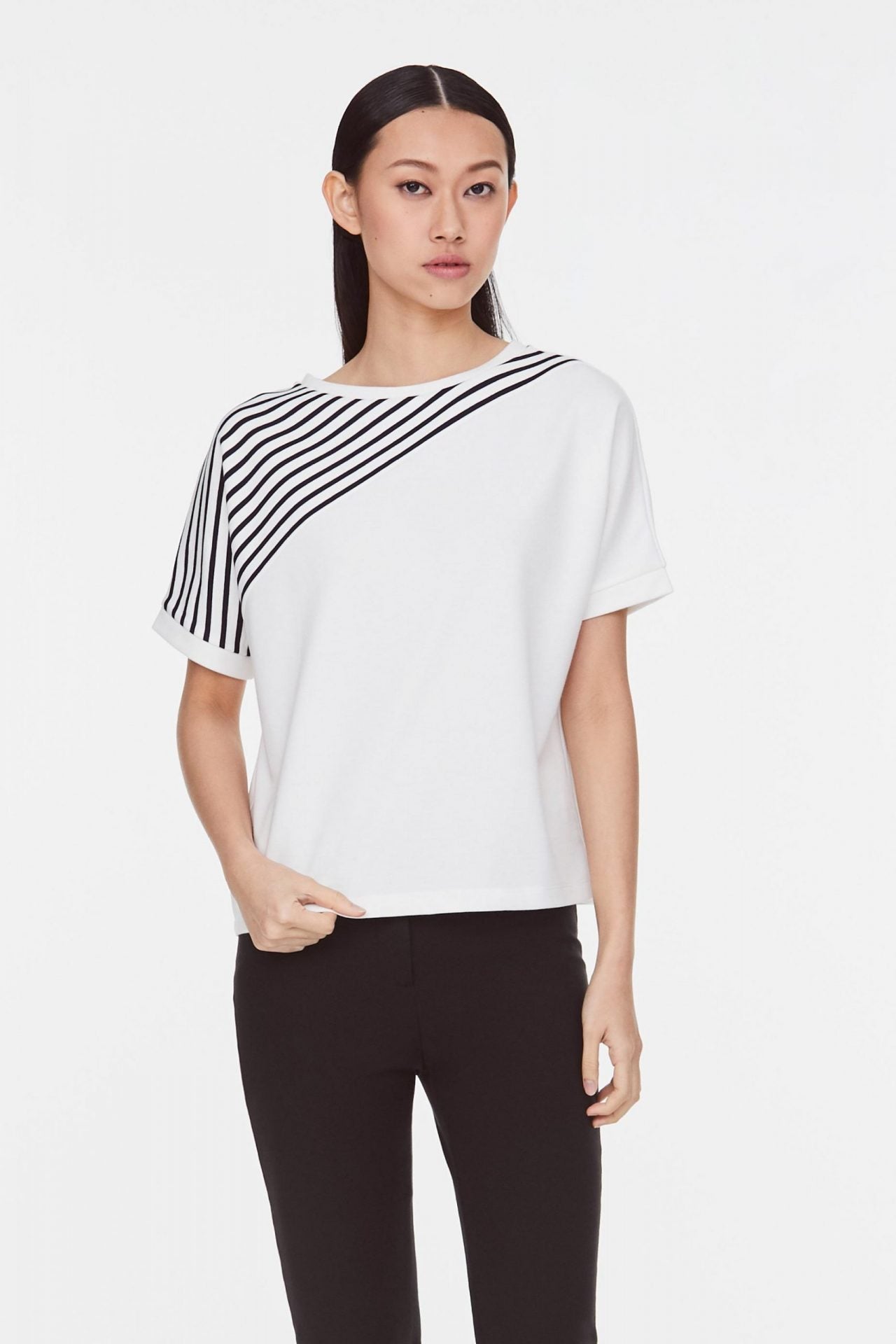 Asymmetrical Stripes Tee