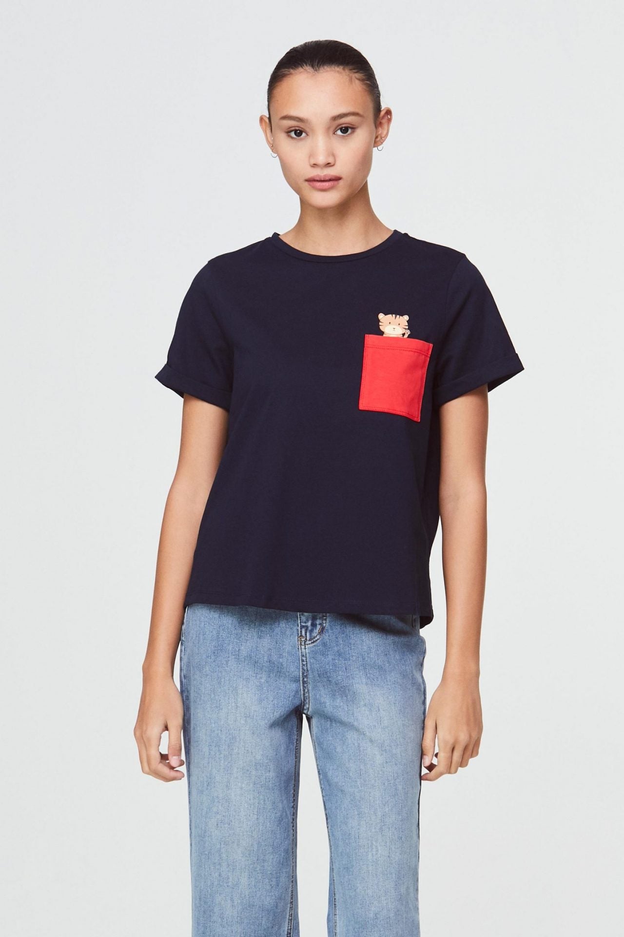 Contrasting Pocket Graphic Tee