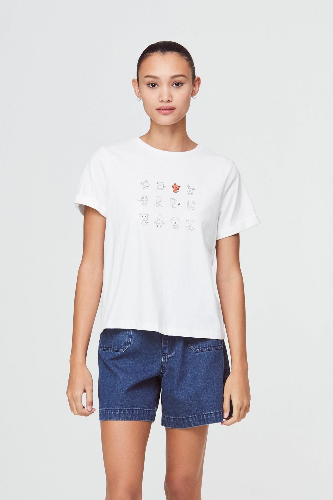 Boxy Folded Cuff Tee