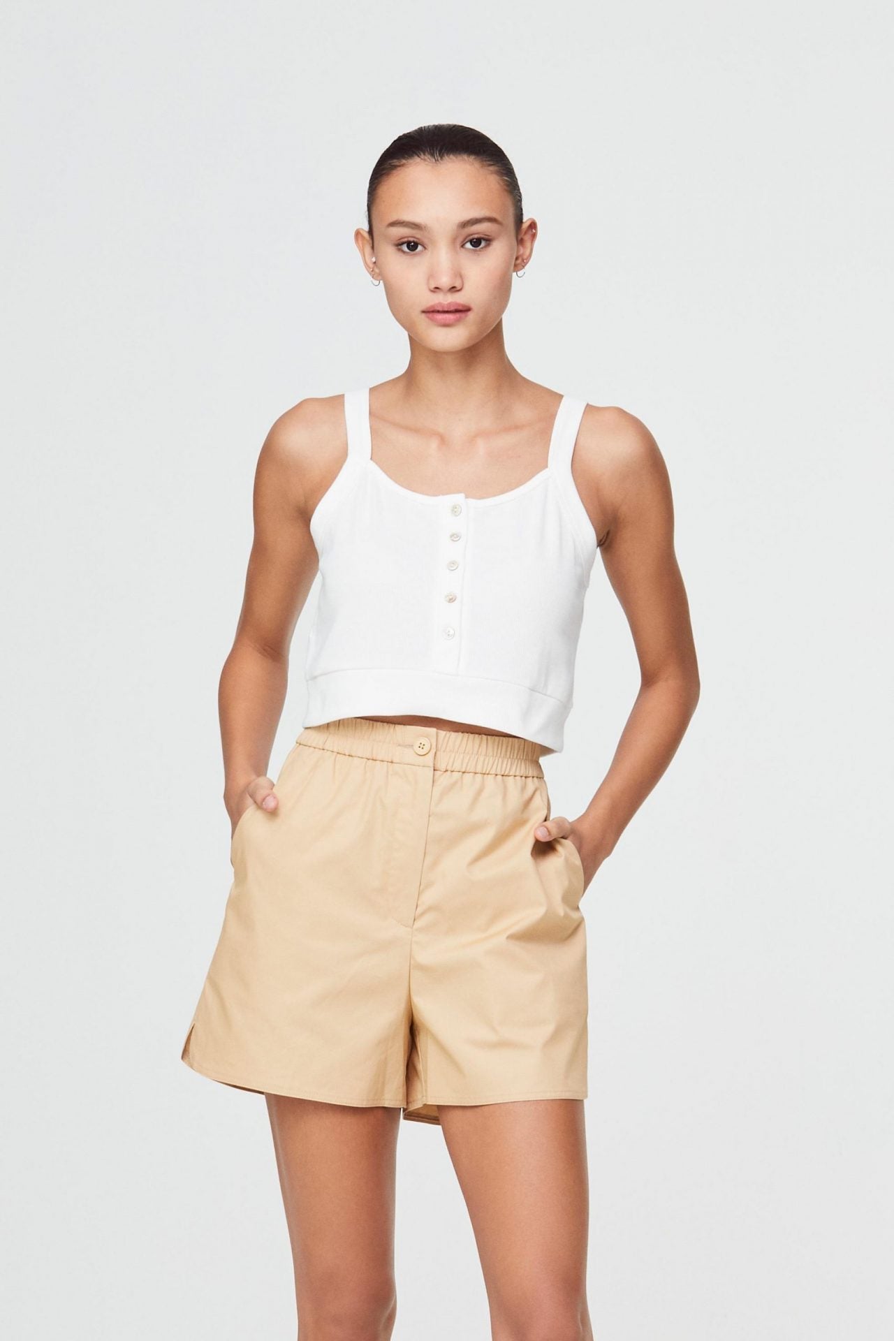Button Down Cropped Top