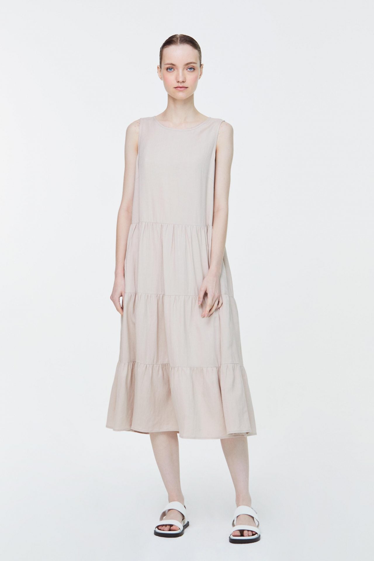 Tiered A-line Sleeveless Dress – iORA