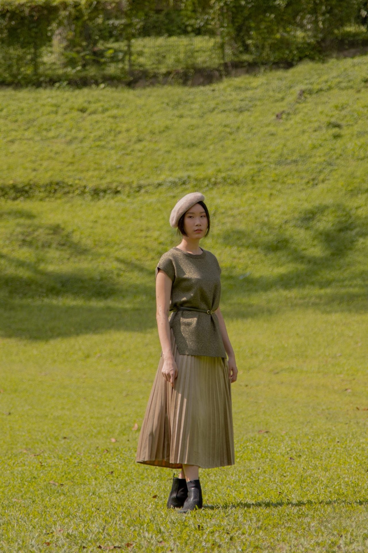 Pleated Sunray Skirt