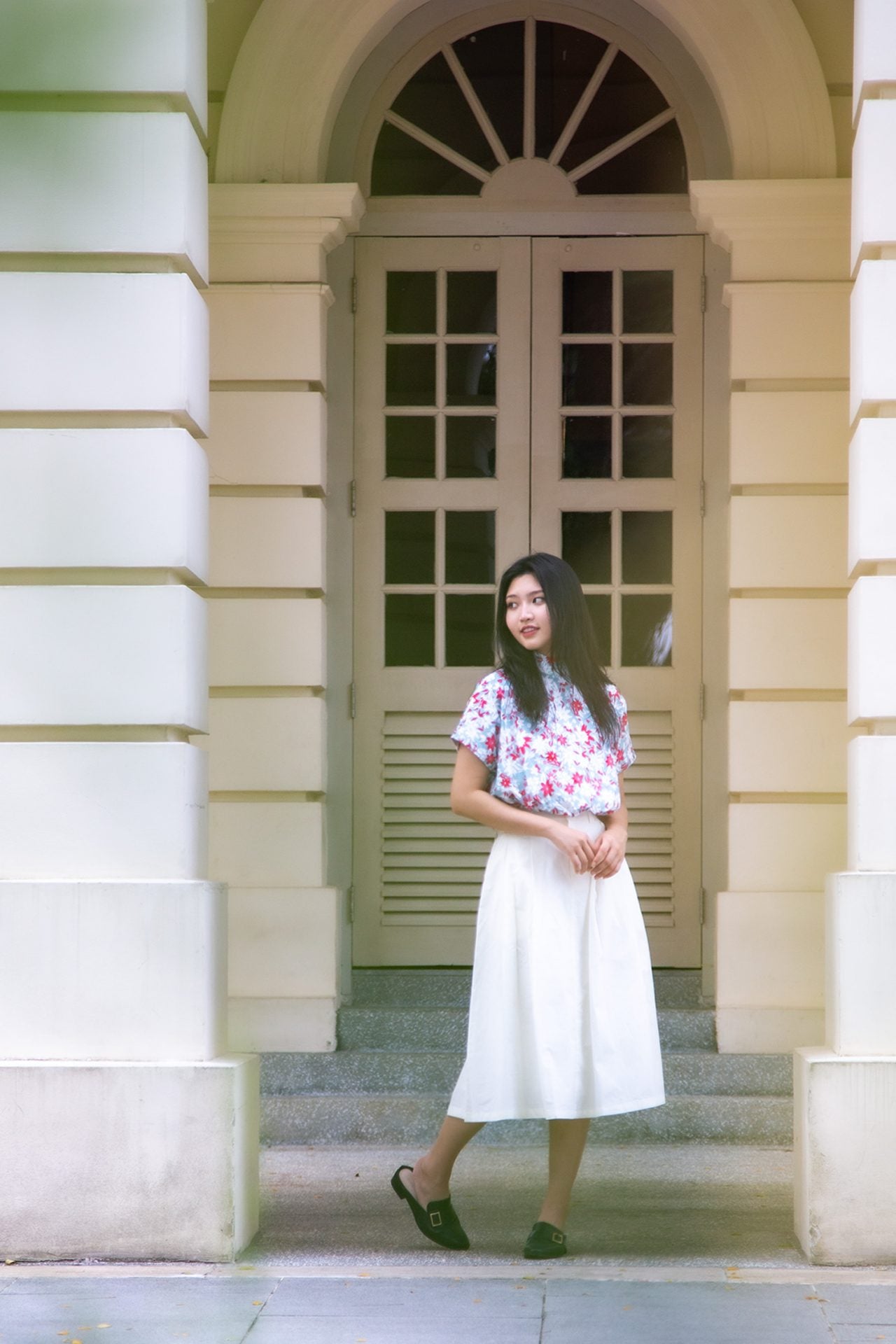 Pleated A-Line Skirt