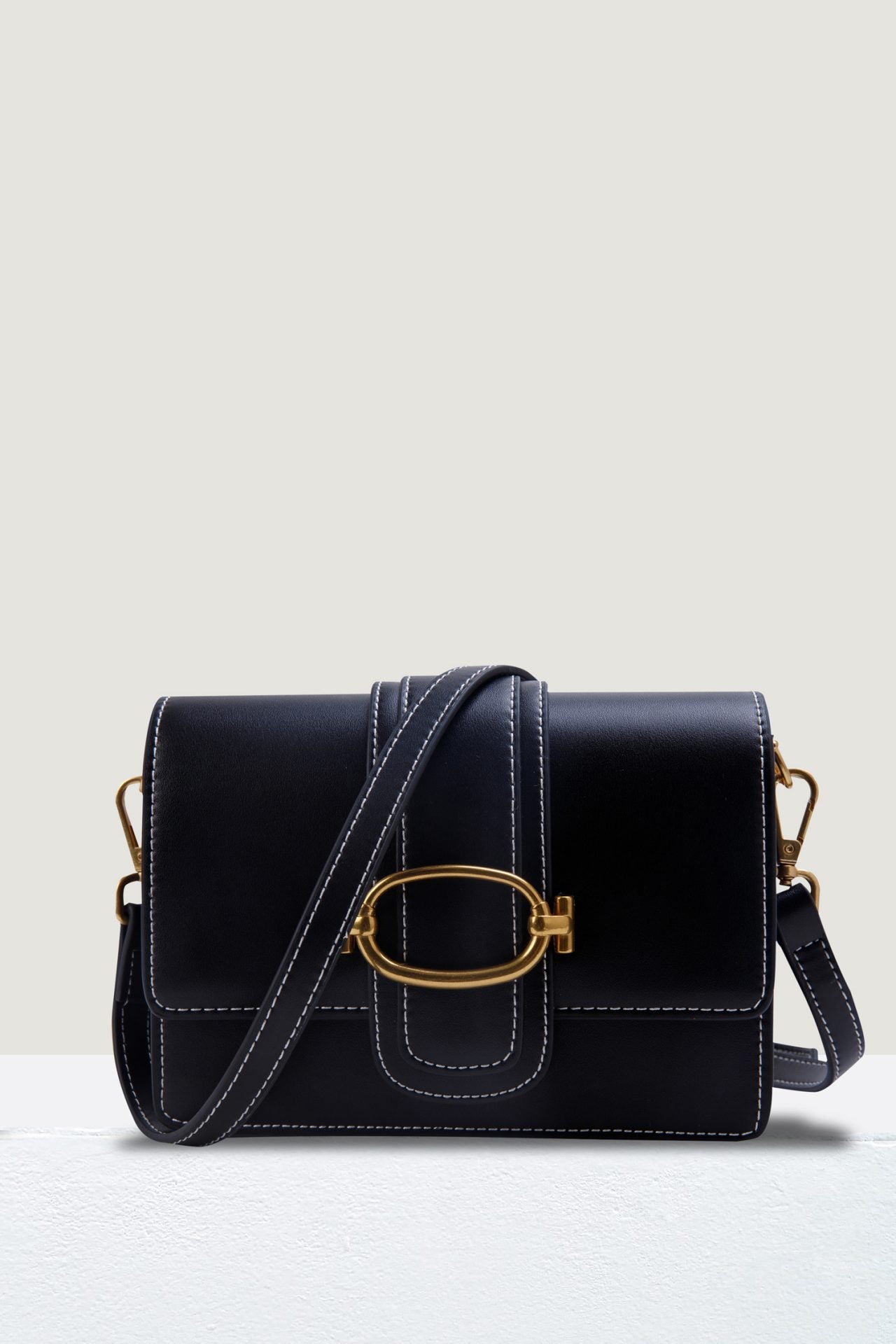 Buckle Cross Body Bag - Black