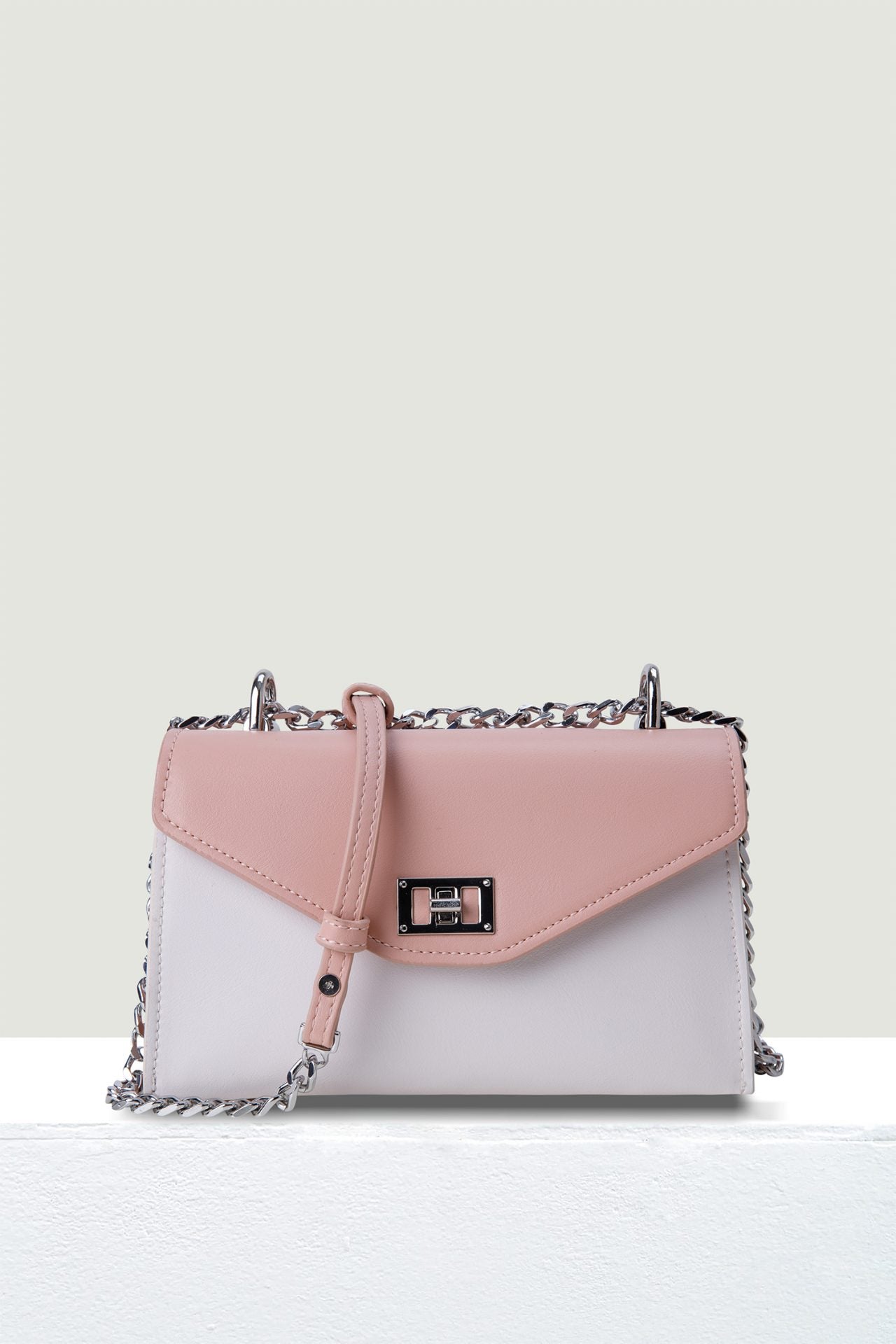 Crossbody Chain Bag - Nude