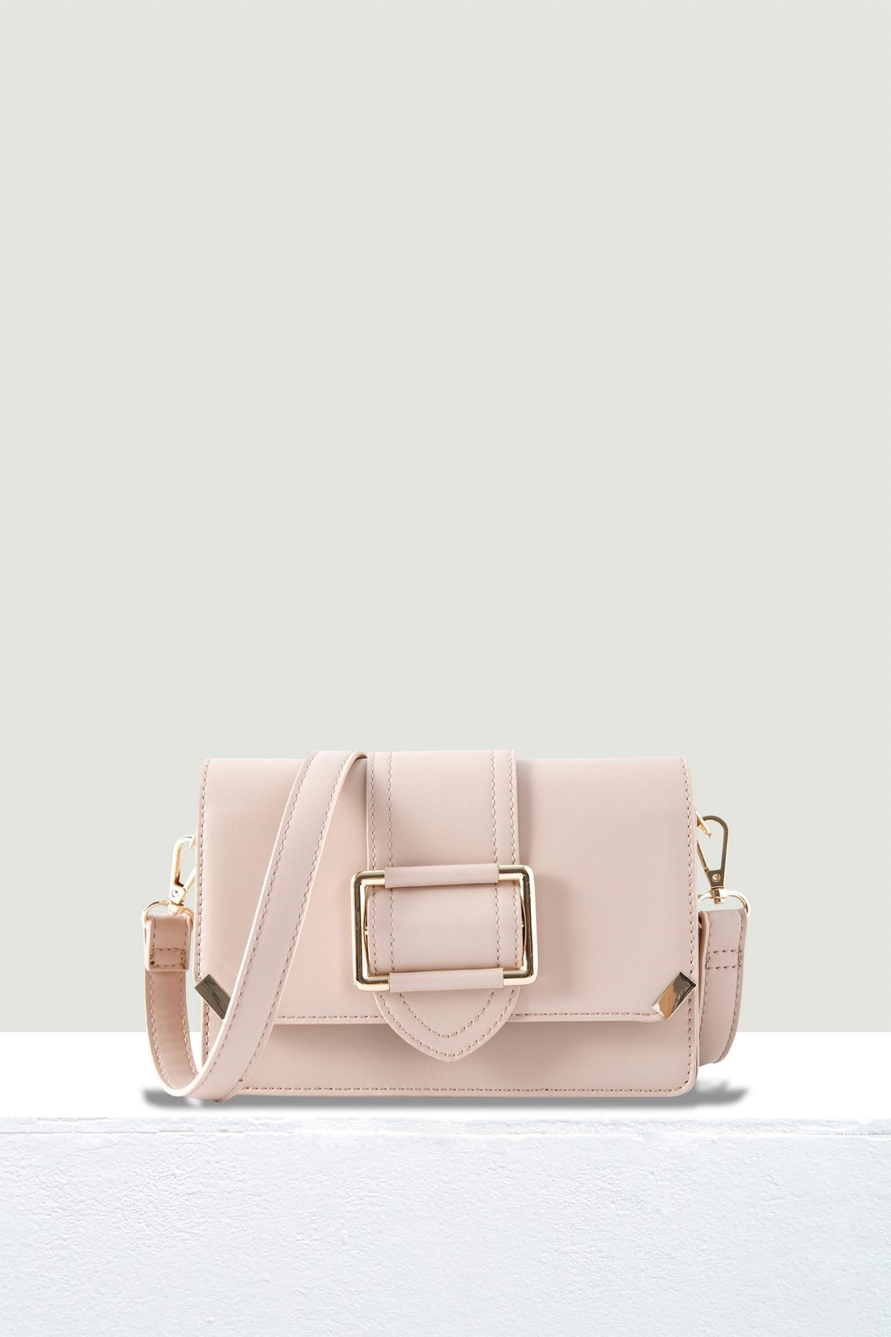 Front Flop Buckle Bag - Nude