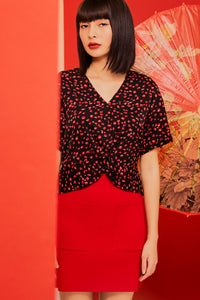 Printed Knotted Blouse