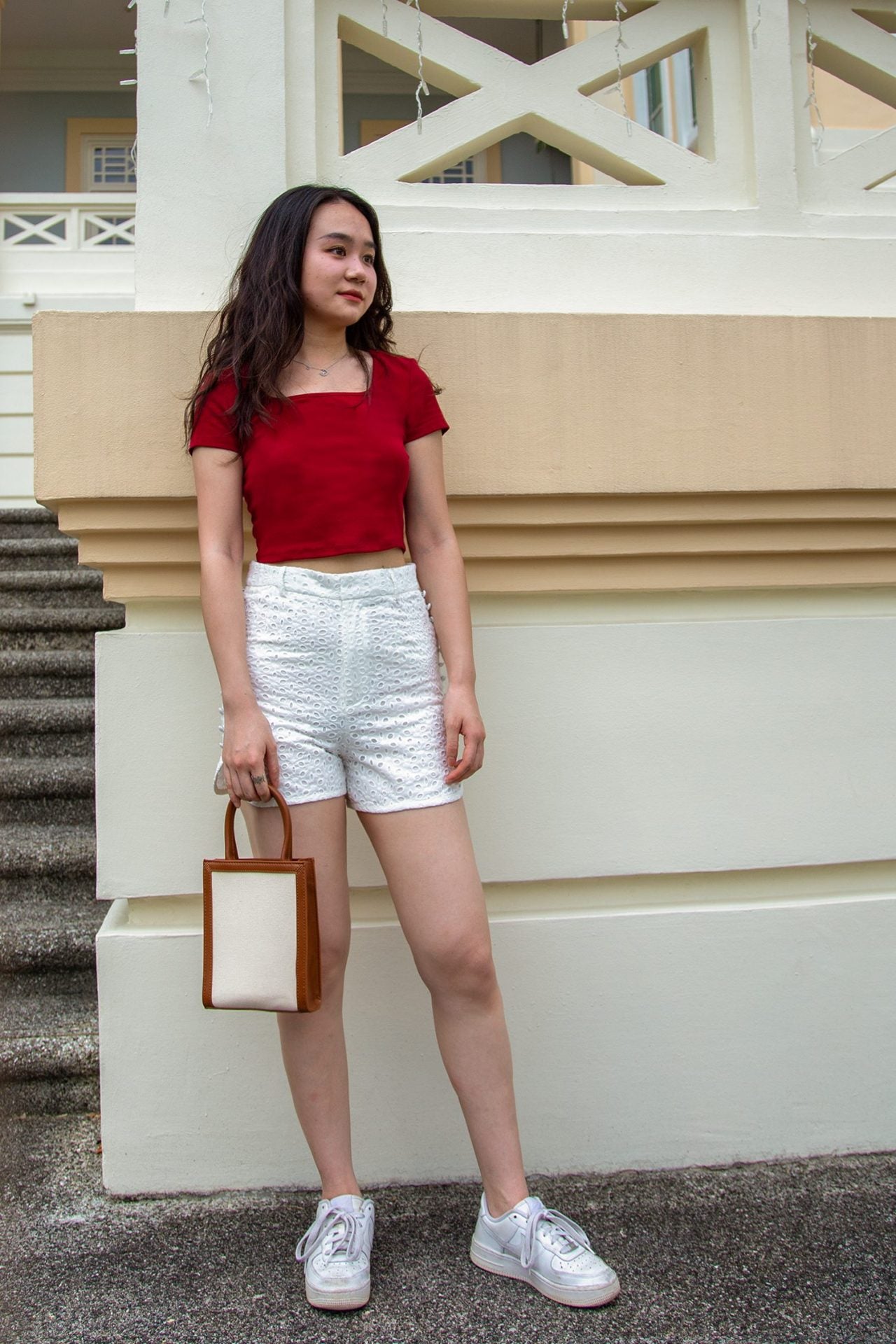 Curved Hem Lace Shorts