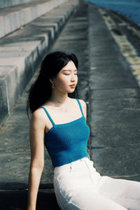 Knitted Cropped Spaghetti Top