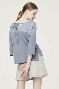 Self-Tie Back Ribbon Blouse