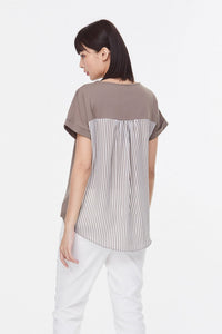 Contrast Fabric Tee