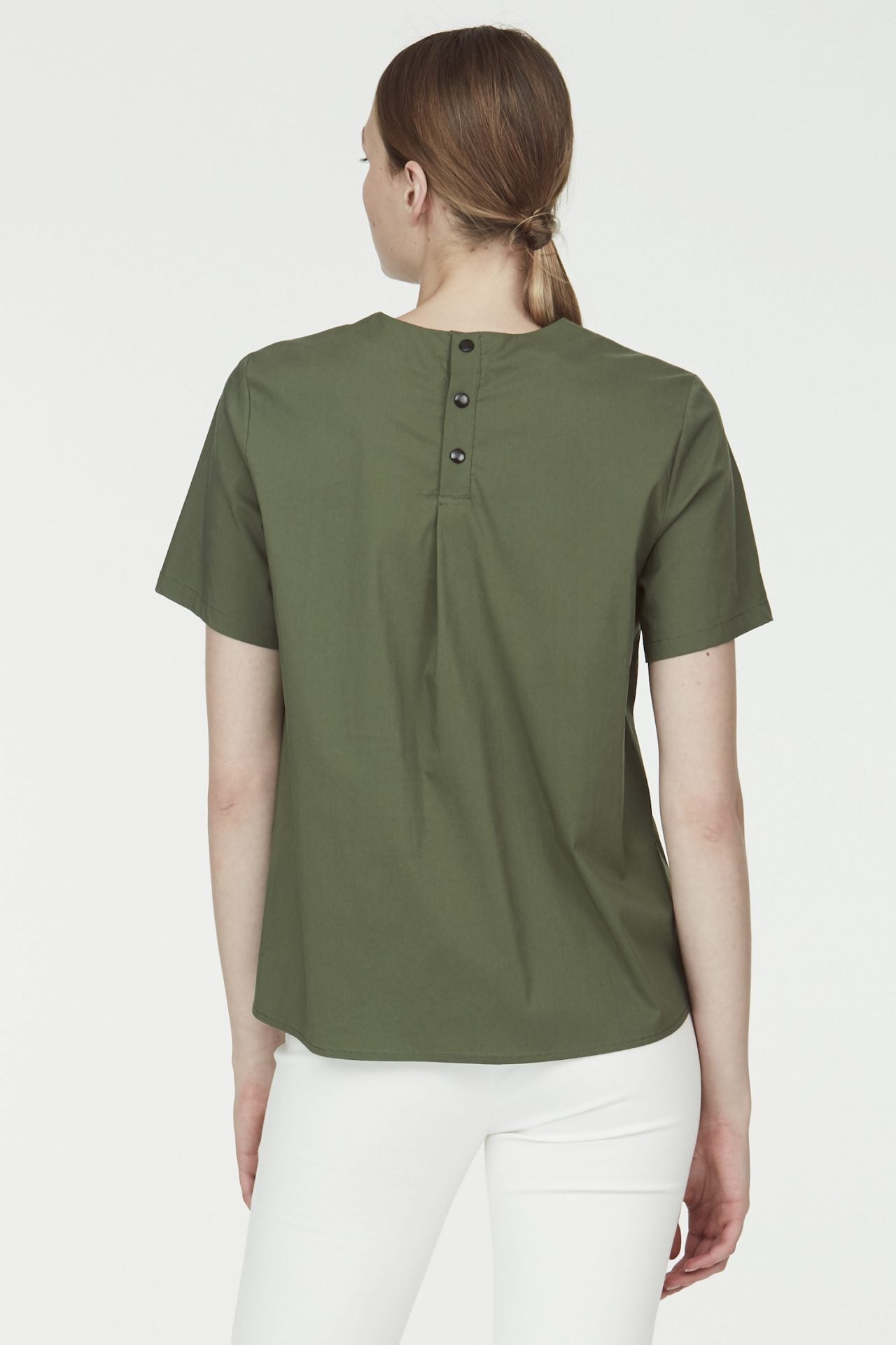 Back Button Detailed Blouse