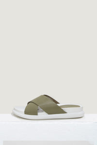 Criss Cross Flatform Sandals - Green