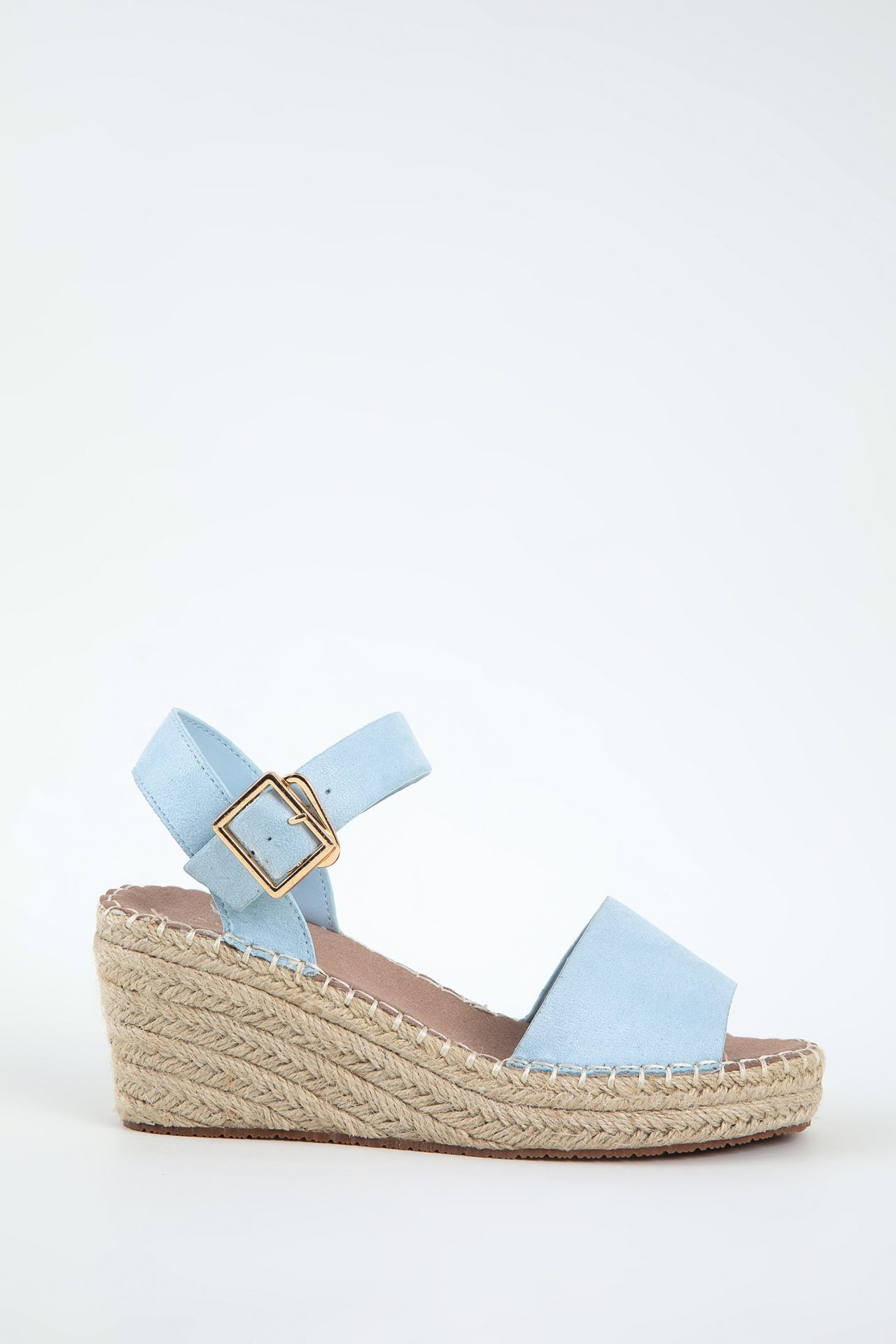 Double Straps Buckle Wedges