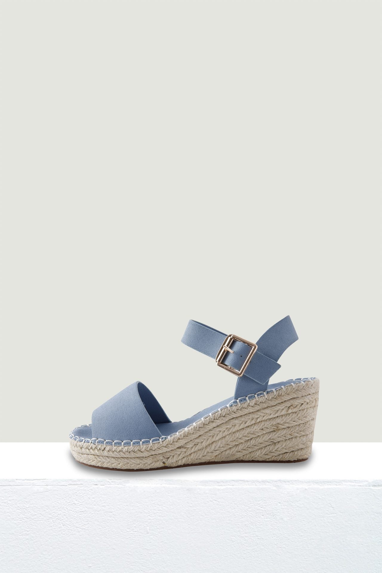 Double Straps Buckle Wedges