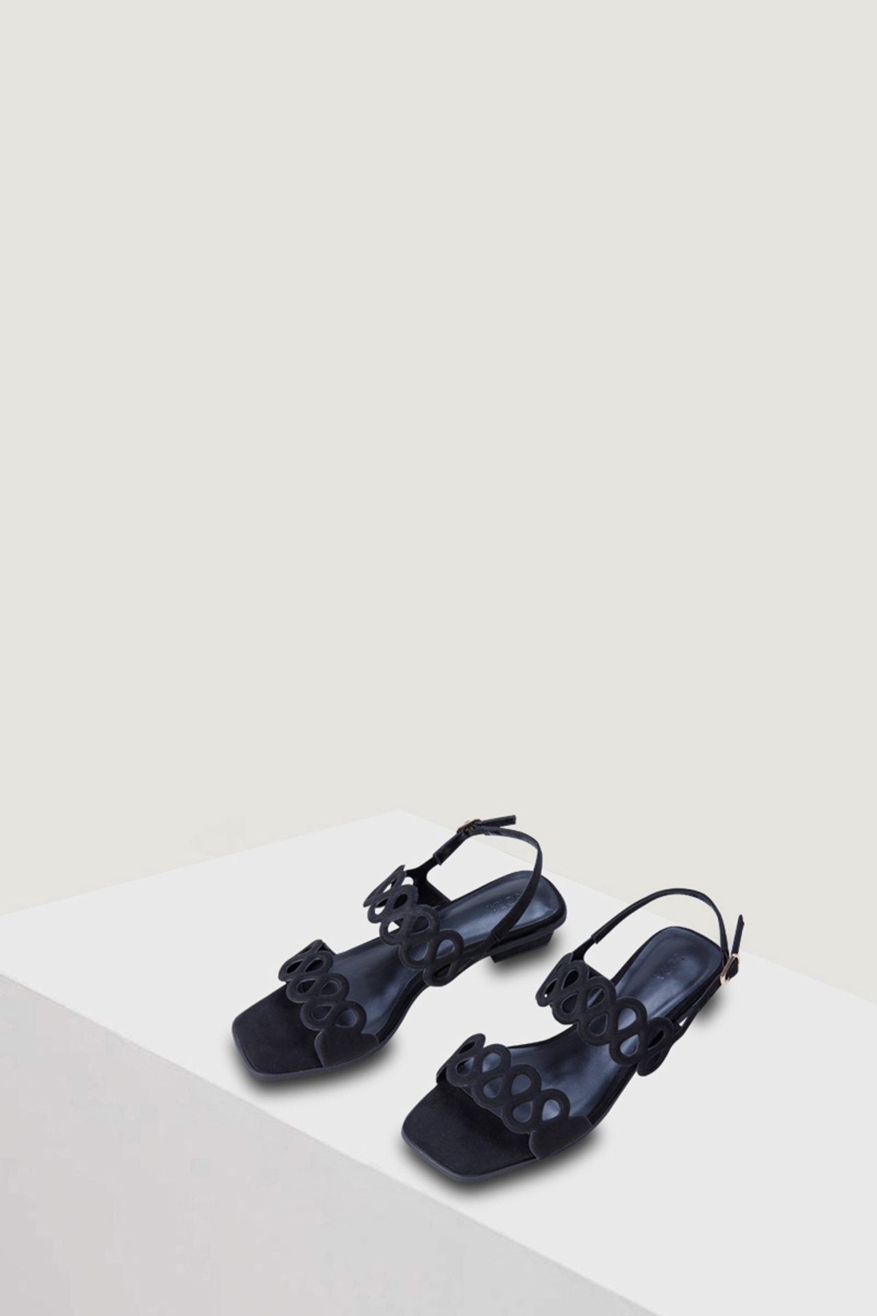 Cut Out Sandals - Black