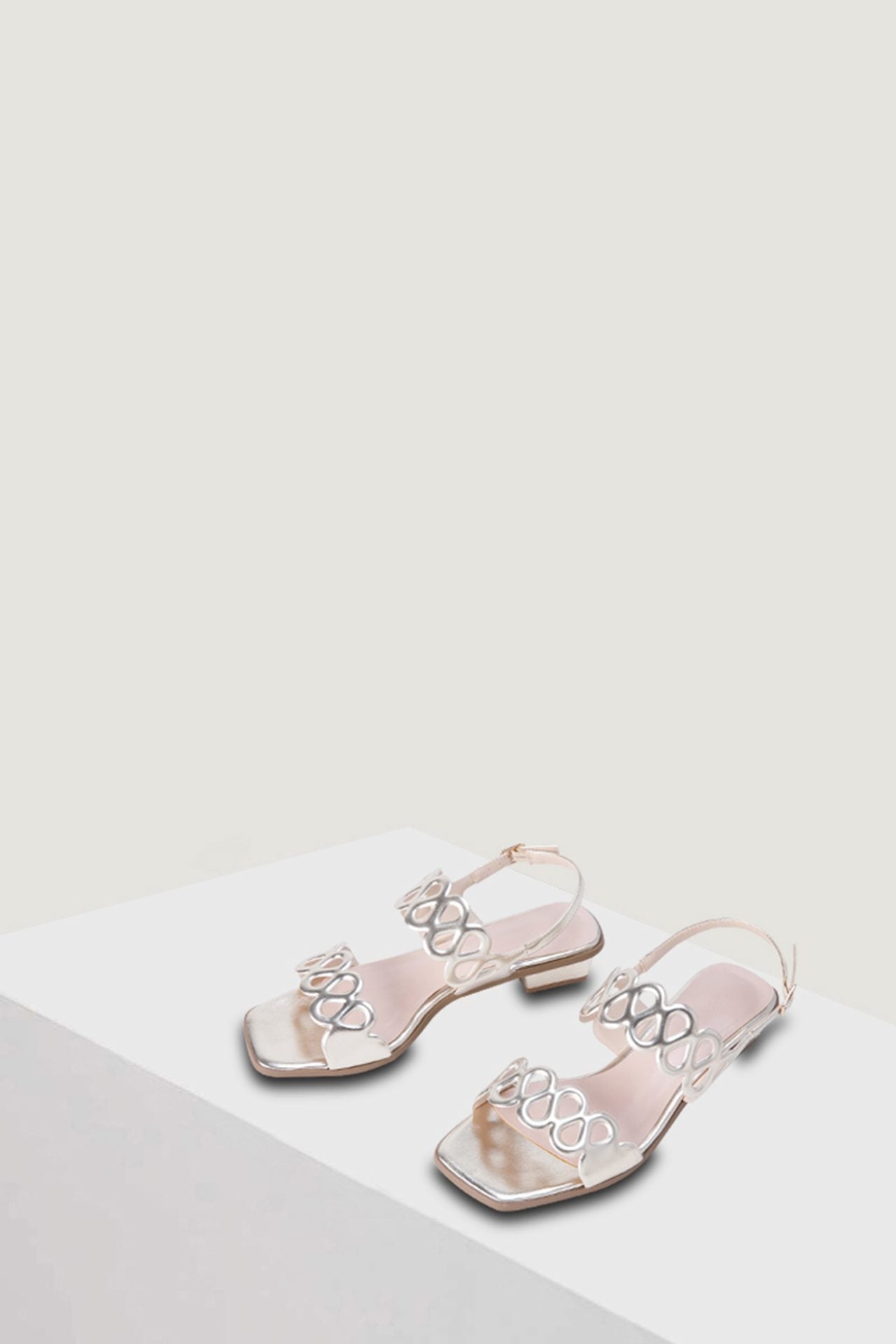 Cut Out Sandals - Gold