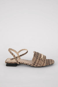 Houndstooth Buckle Strap Sandals