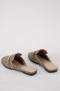 Houndstooth Metallic Detail Loafers