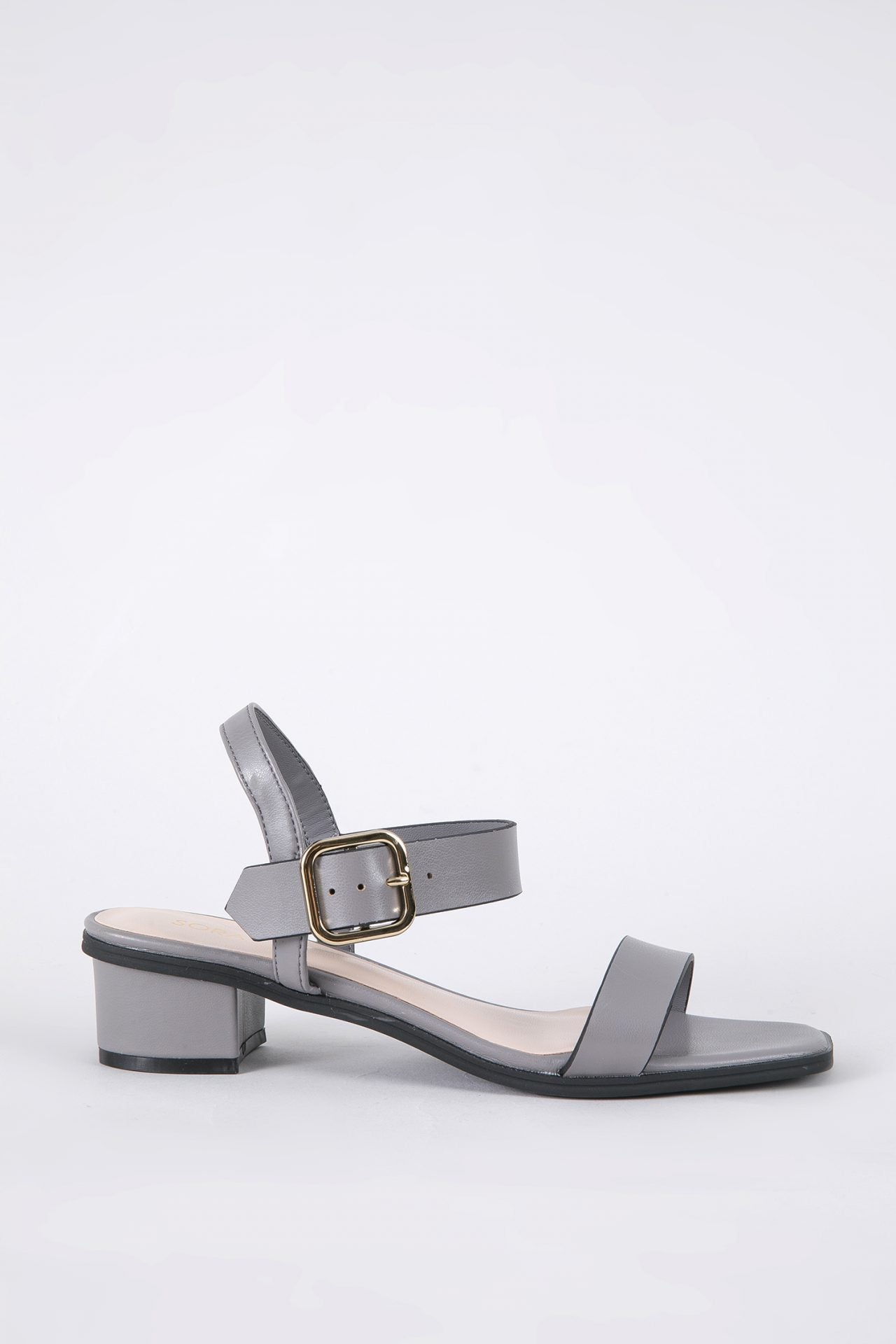Buckle Details Block Heel Sandals