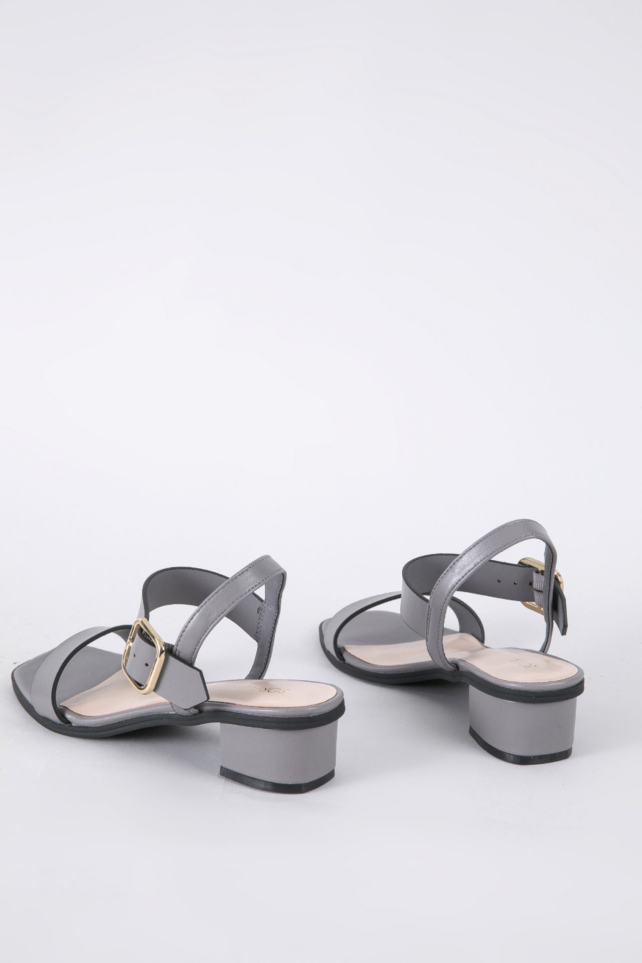 Buckle Details Block Heel Sandals
