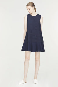 Mixed Fabric Broderie Dress