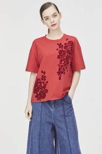 Floral Velvet Print Tee