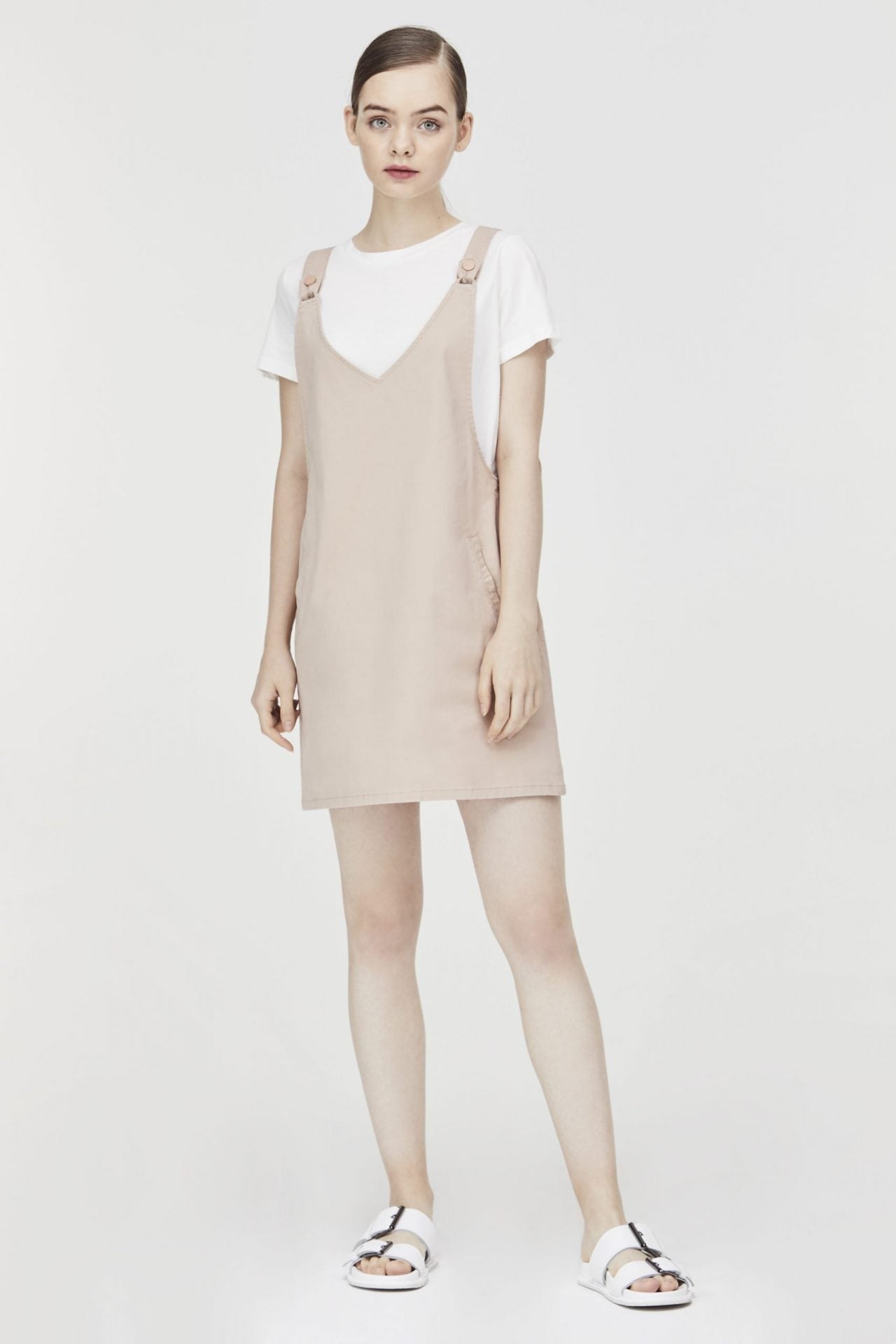 Button Pinafore Dress