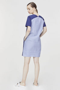 Mixed Fabric Stripe Dress