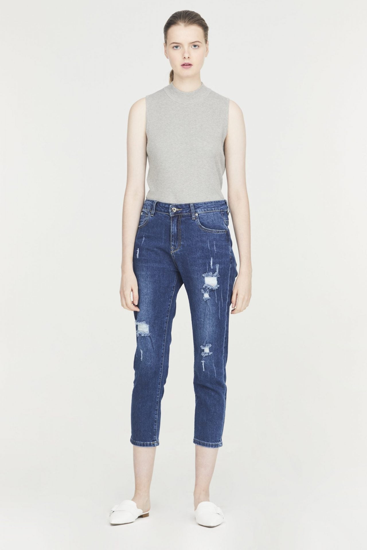 Distressed Denim Jeans