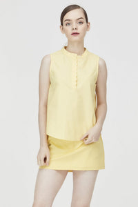 Mandarin Collar Sleeveless Blouse