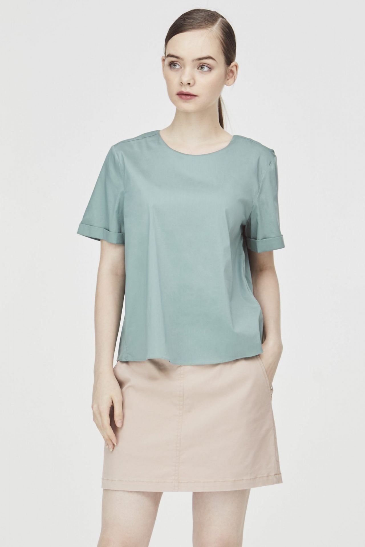 Cotton Ribbon Tie Blouse