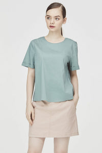 Cotton Ribbon Tie Blouse