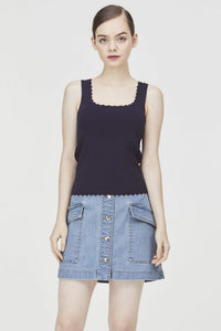 Scallop Knitted Tank Top