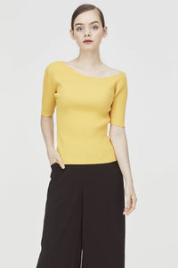 Asymmetric Collar Knit Top