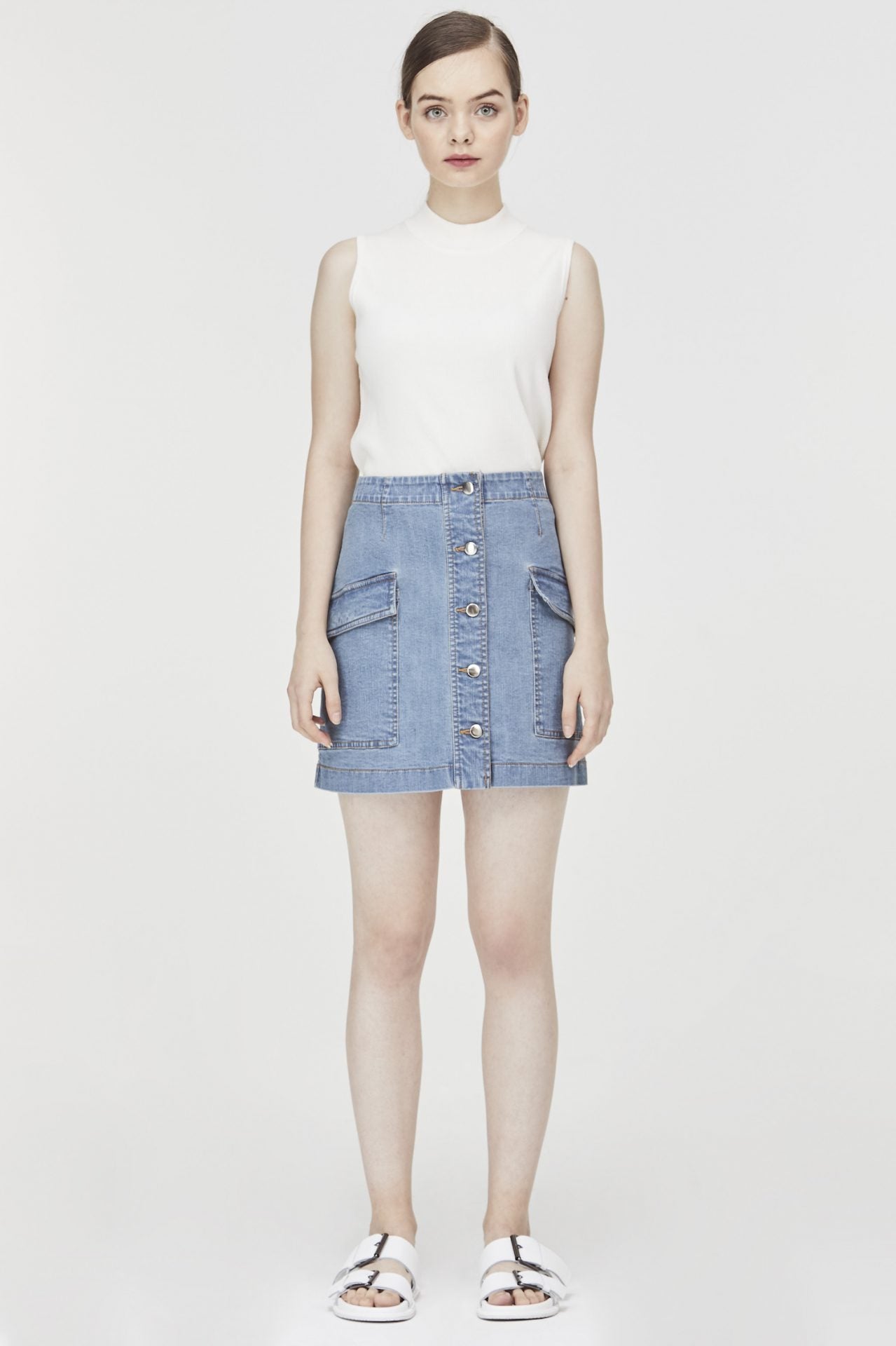 Pocket Denim Skirt