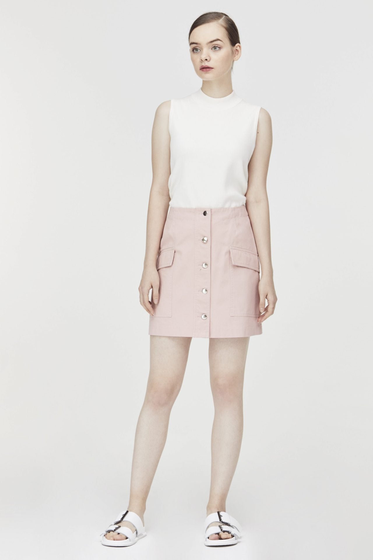 Pocket Twill Skirt