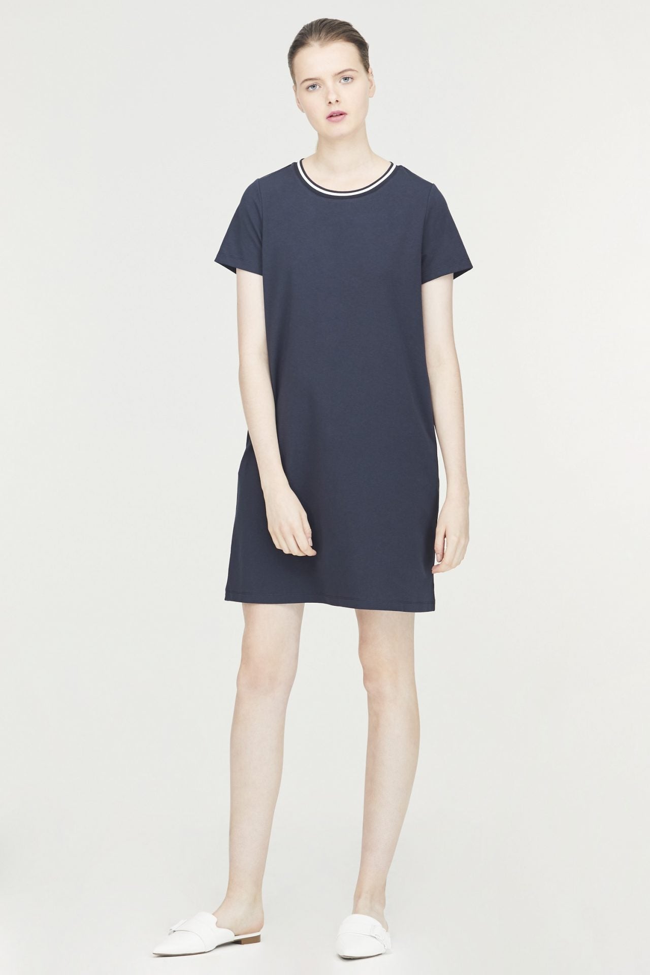 Shimmer Crew Neck Tee Dress