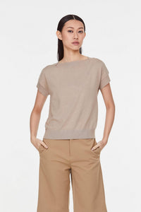 Overlapping Neck Trim Knit