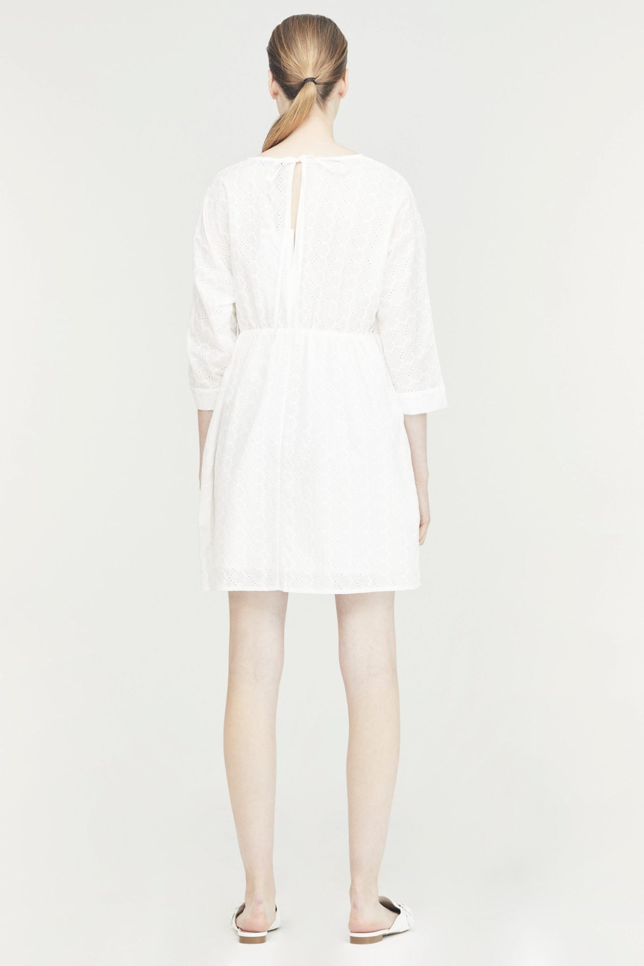 V-Neck Broderie Dress
