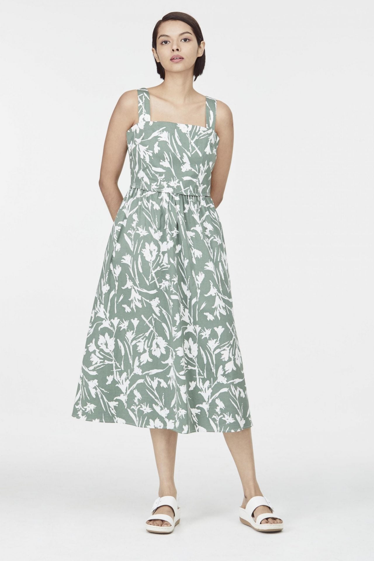 Floral Square Neck Dress