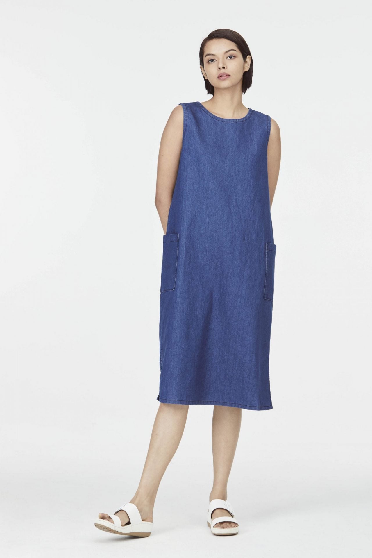 Boxy Denim Shift Dress