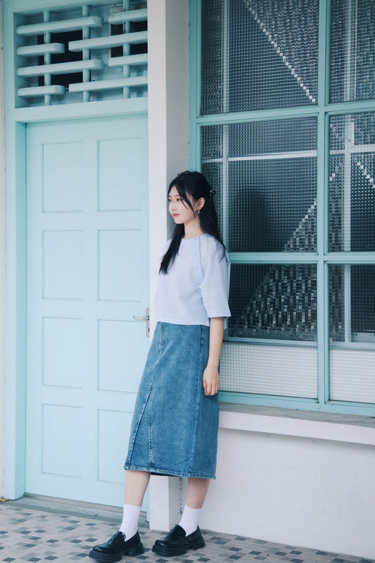 Midi Denim Skirt