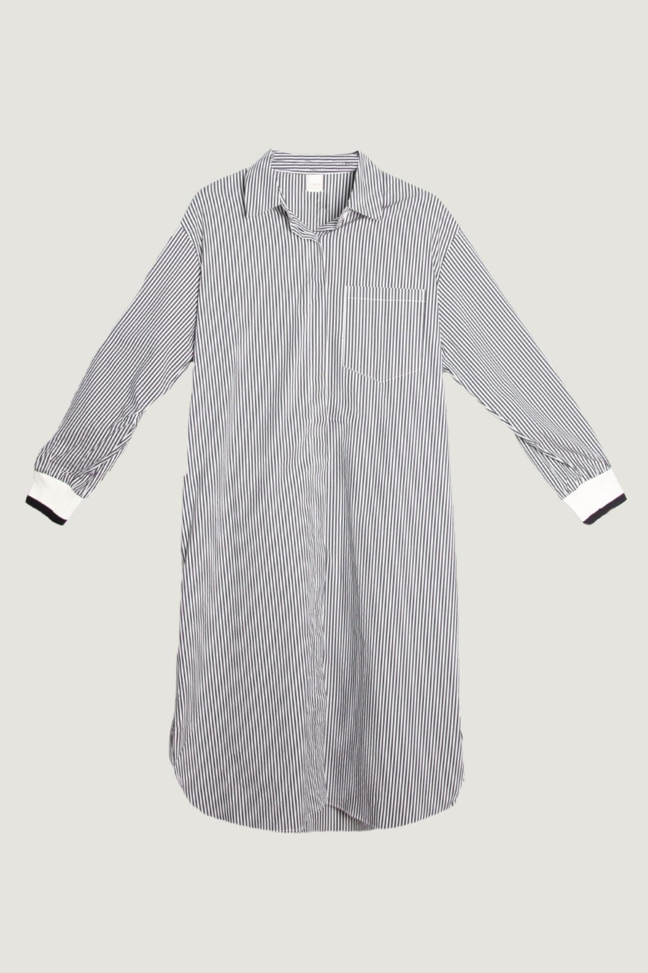 Striped Rib Shirt Dress