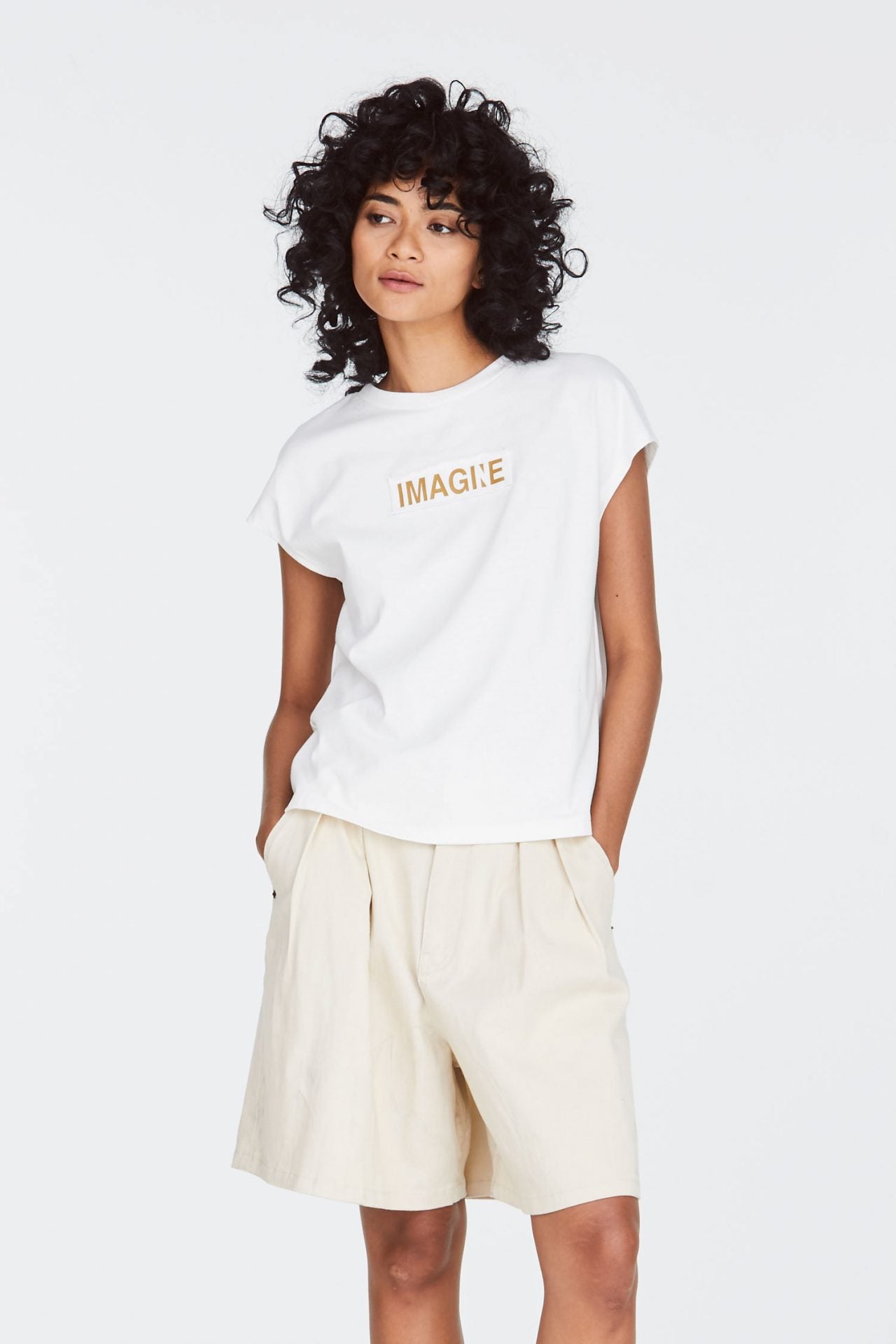 Boxy Sleeveless Printed Tee