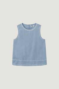 Embroidery Sleeveless Top