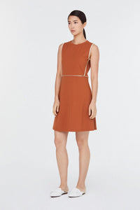 Contrast Piping Dress