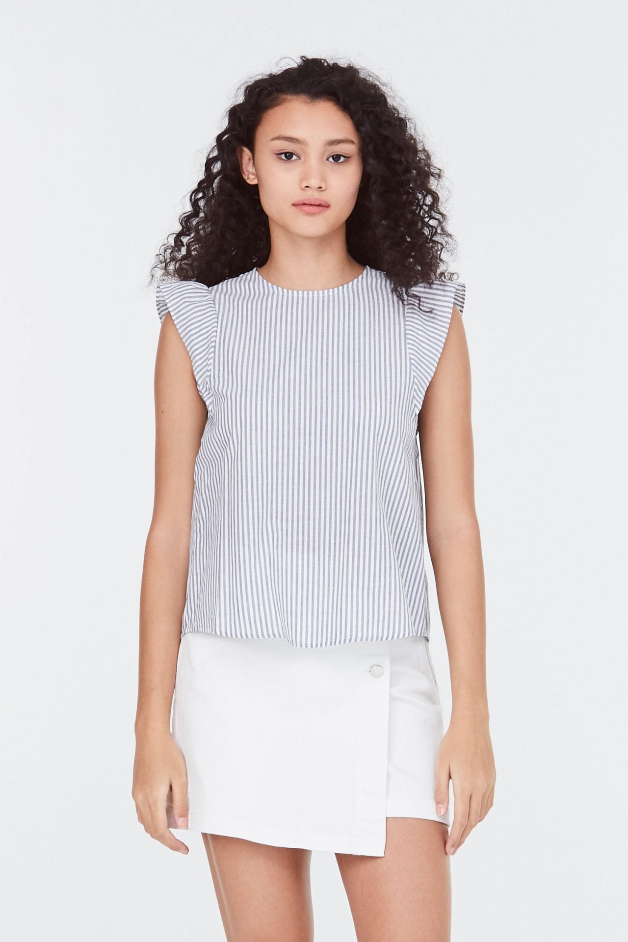 Extended Shoulder Flap Blouse