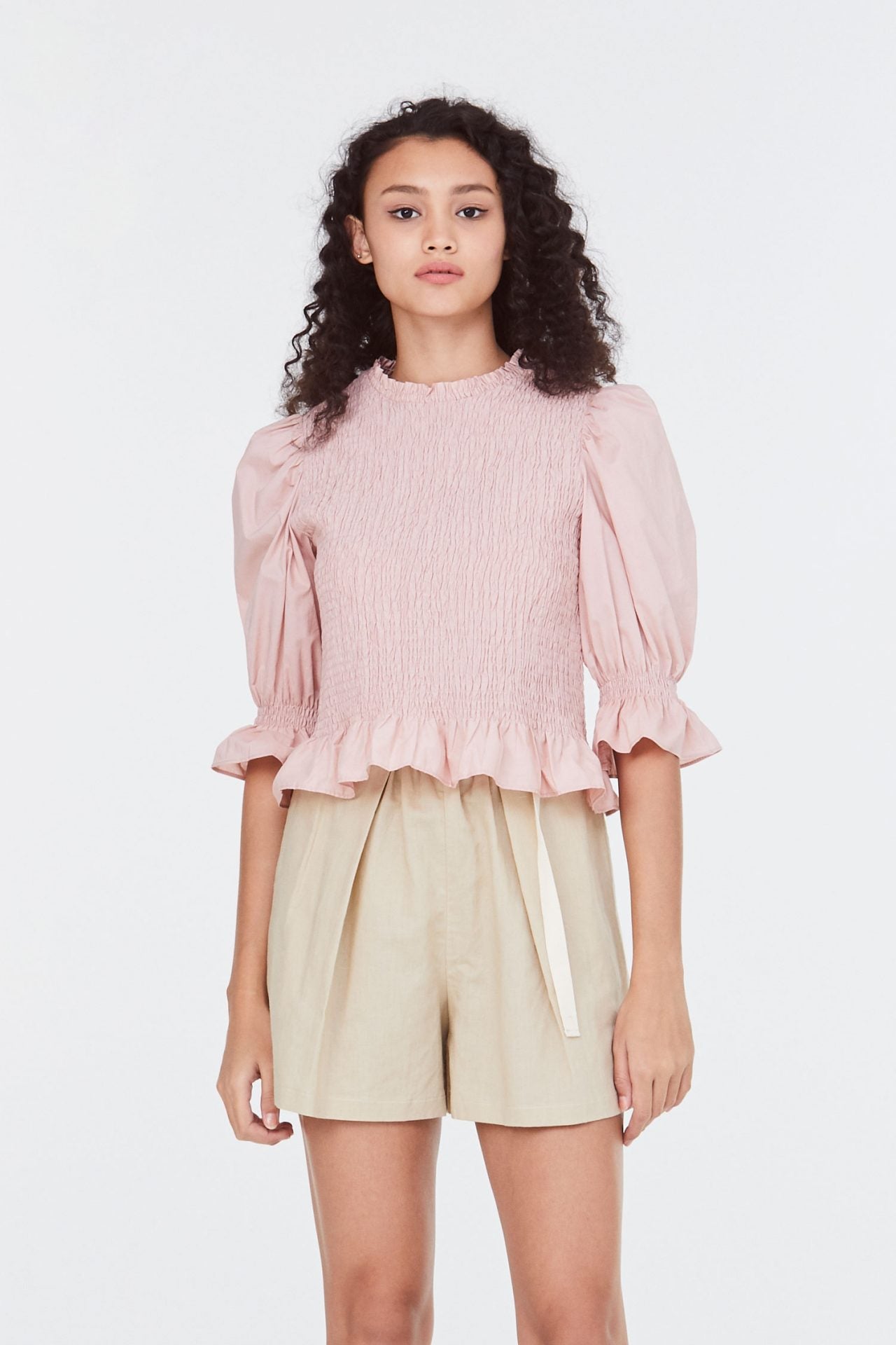 Contrast Fabric Top