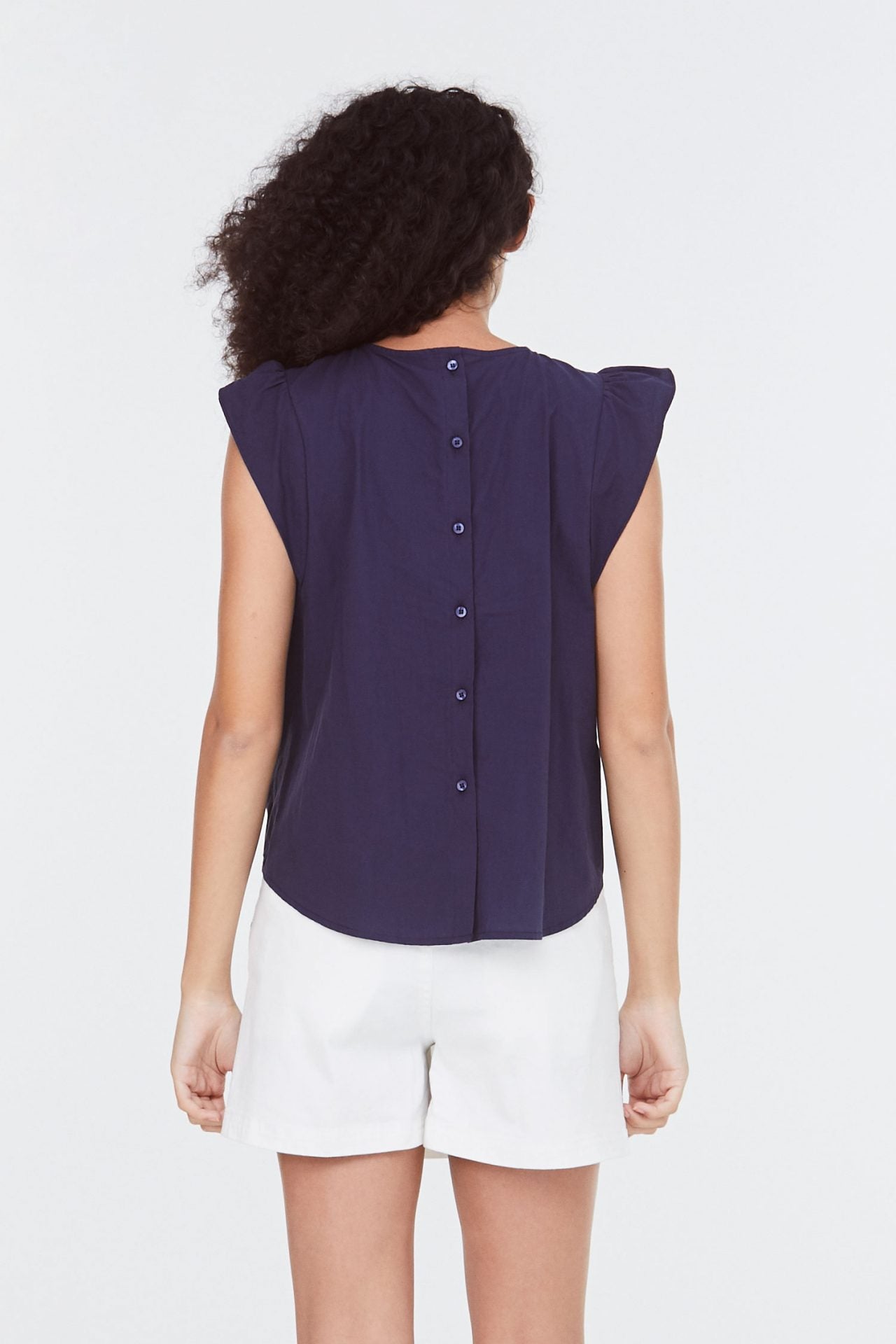 Extended Shoulder Flap Blouse